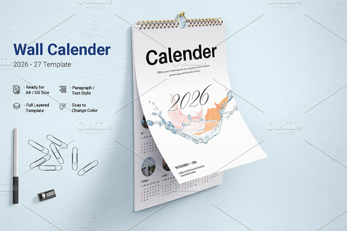 Digital Wall Calendar 26/27 Template, a Brochure Template by GoldenGrid Studio (Photo 1 of 16)
