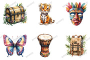 Jungle Adventure Clipart Bundle, an Illustration by designcity5 (Thumbnail 2 of 5)