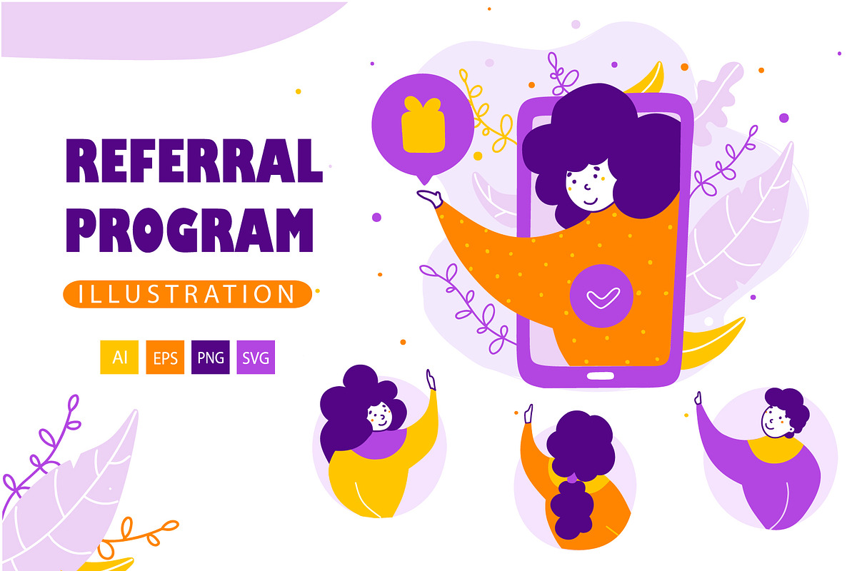 Referral program - Cartoon Illustra, a Person Illustration by LaVika (Photo 1 of 6)