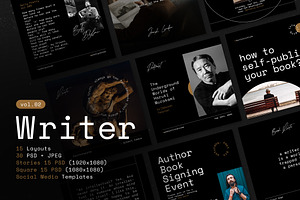 Writers Social Media Templates Vol.2