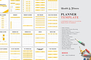 Healthy Lifestyle & Fitness Planner, a Stationery Template by Amit Debnath (Thumbnail 1 of 7)