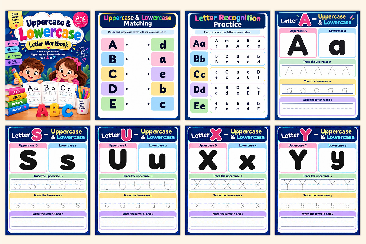 Uppercase & Lowercase Letter Book, a Stationery Template by Shumaya (Photo 2 of 5)