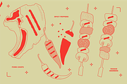 BBQ Food Vector Illustrations, a Food Illustration by TheFoodAtlas (Thumbnail 5 of 17)