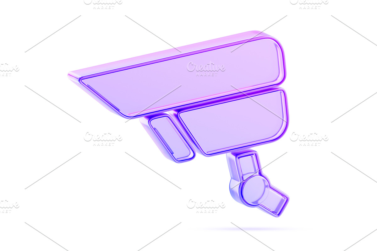 3d glass holographic cctv camera ui, a Technology Illustration by Marozhkastudio
