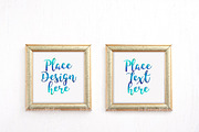 two gold frames mockup minimal, a Print Template by Leo Flo Mockups (Thumbnail 1 of 2)