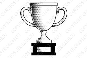 Retro Gold Trophy Cup Award Icon, an Object Illustration by Christos Georghiou