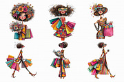 Whimsical Lady Shopping Clipart, an Illustration by Libby Wishes (Thumbnail 2 of 7)