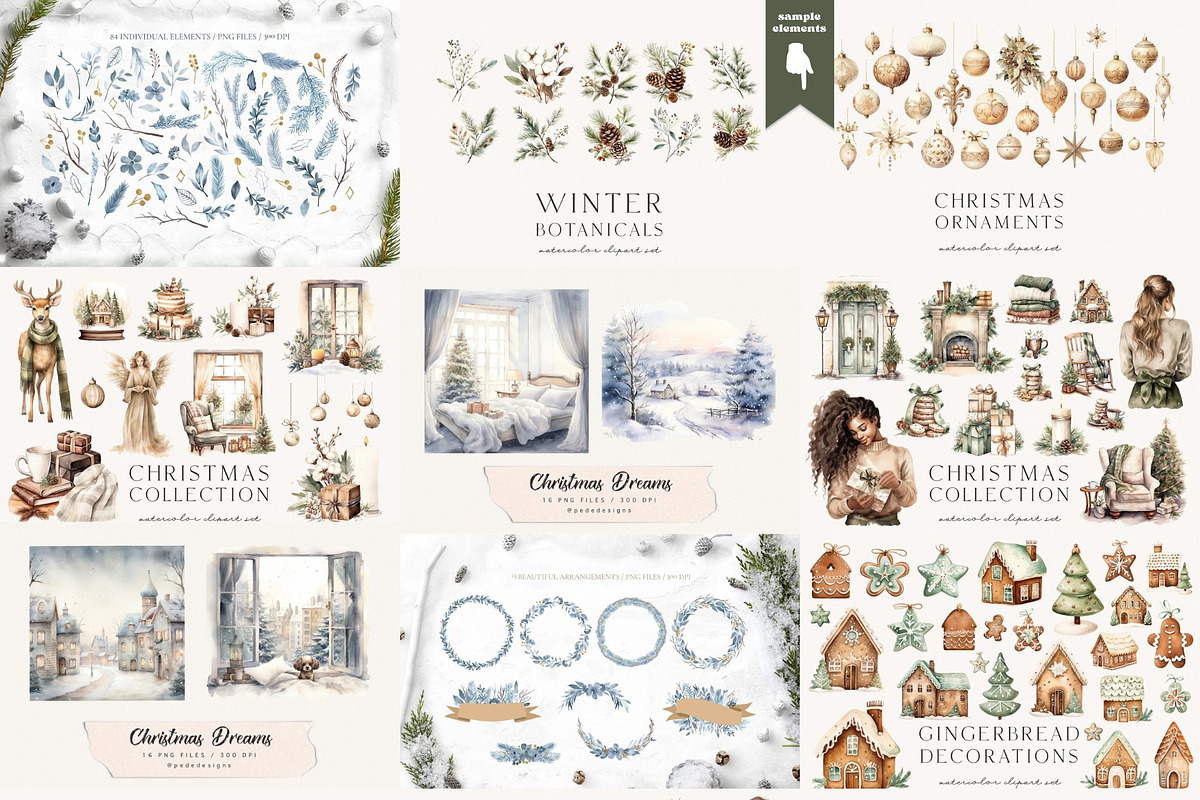 Winter & Christmas Mega Bundle 2000+, a Seasonal Illustration by PeDe Designs (Photo 14 of 18)