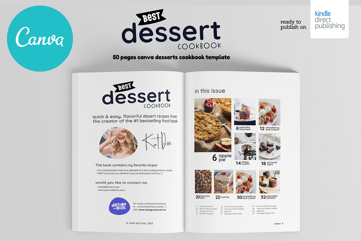 Desserts Canva Recipes Book Template, a Magazine Template by DeLaGranSiete (Photo 3 of 11)