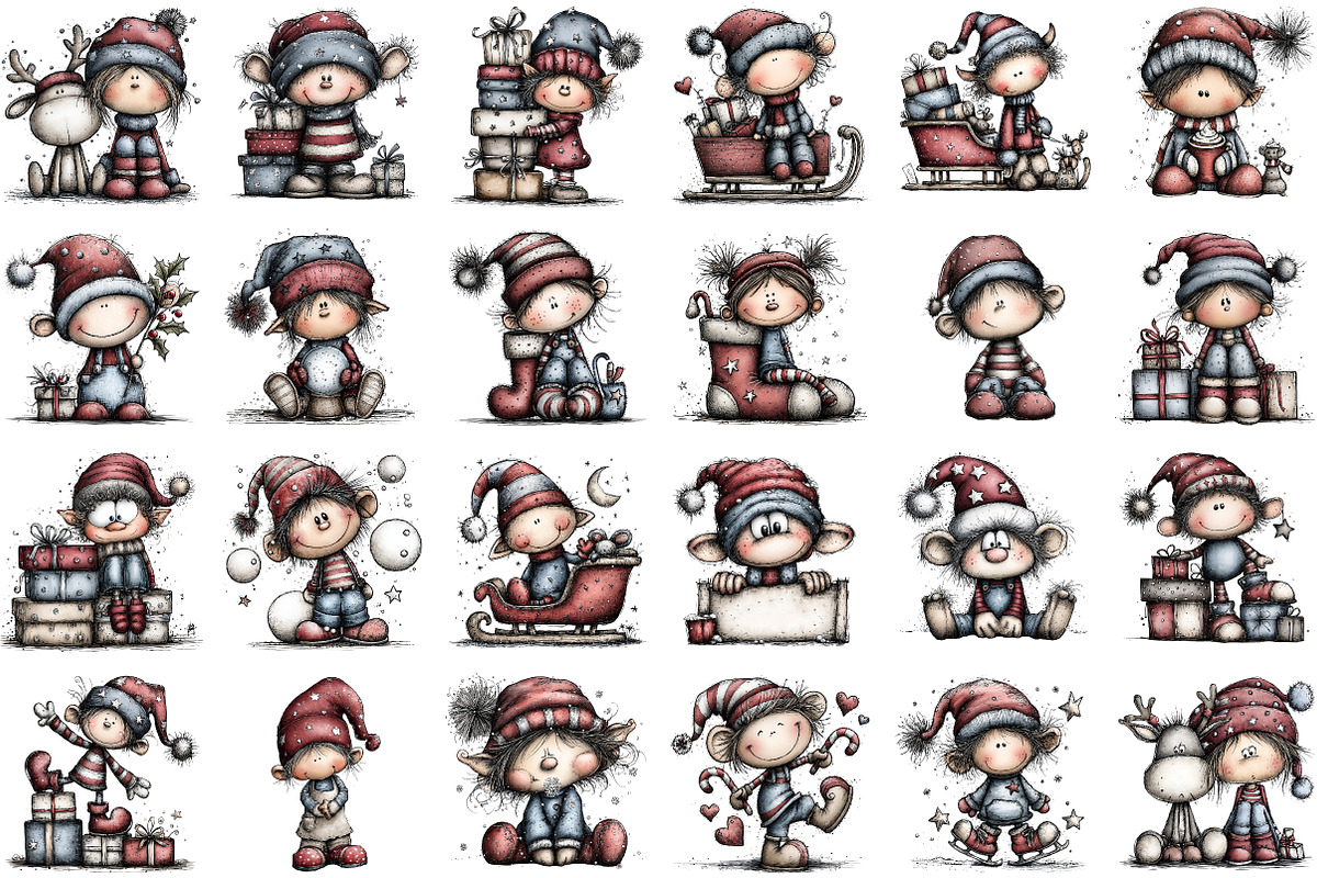 Whicmila Christmas Elf Clipart, an Illustration by Sublimation Artist (Photo 2 of 6)