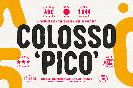 Colosso Pico Display Font, a Sans Serif Font by More Etc. Studios