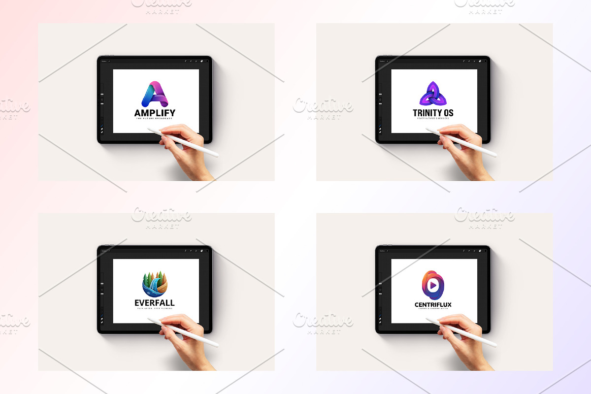 10 Vibrant 3D Gradient Logo Pack, a Branding & Logo Template by AmmarZahoor (Photo 5 of 10)