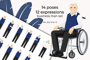 Senior man collection, a Person Illustration by Volha Hlinskaya