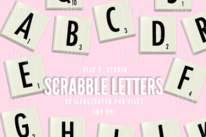 Illustrated Scrabble Letters