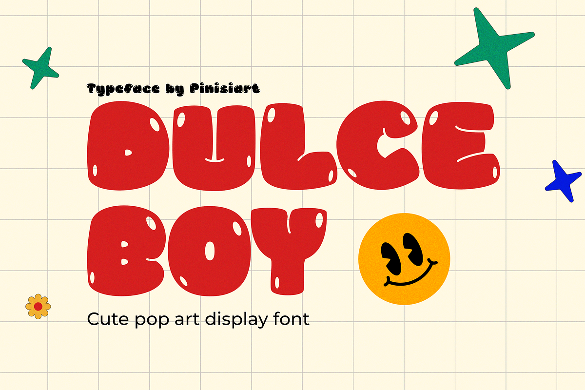Dulce Boy – Pop Art Display Font, a Sans Serif Font by Pinisi ART (Photo 1 of 9)
