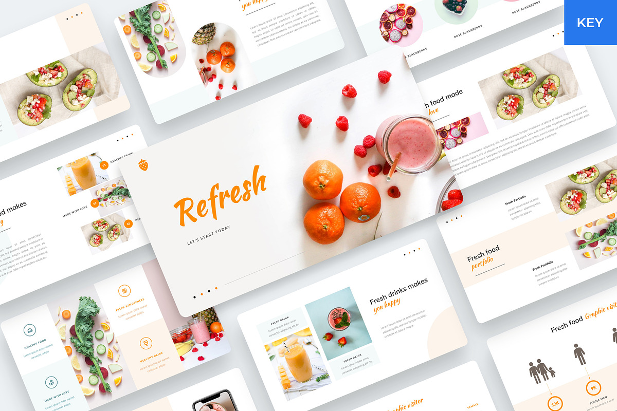 Refresh - Food Keynote Template, a Presentation Template by BeadyLab (Photo 1 of 5)