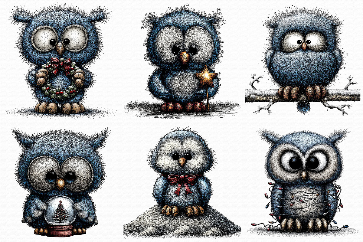 Whimsical Baby Snowy Owl Clipart, an Illustration by Libby Wishes (Photo 2 of 9)