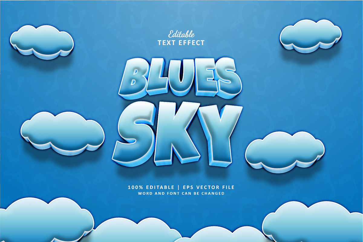 Text Effect Blues Sky, a Layer Style Add-On by Navy Graphic