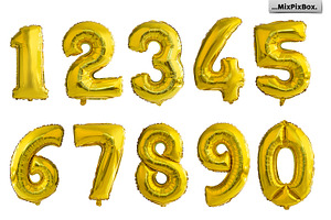 Shaped Number Balloons Overlays