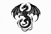 Fierce Black Dragon Emblem Bundle, an Illustration by Designs_River (Thumbnail 6 of 9)