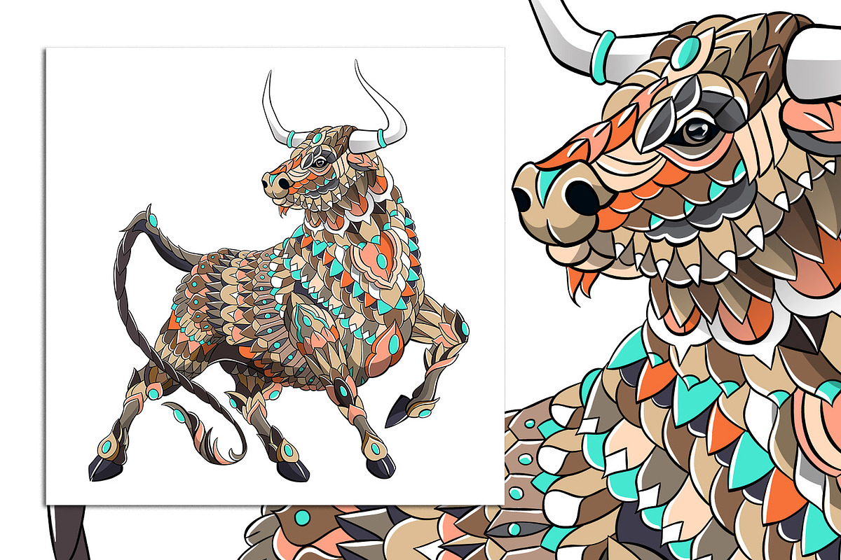Ethnic Collection: Bull, an Animal Illustration by ArtoJoy (Photo 4 of 4)