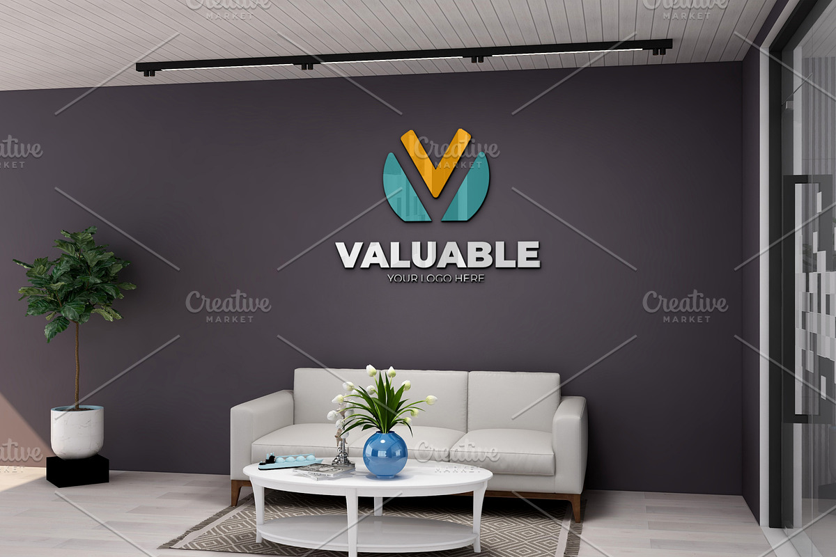 PSD Minimalist Lounge Wall Mockup, a Product Mockup by Ayy (Photo 12 of 15)