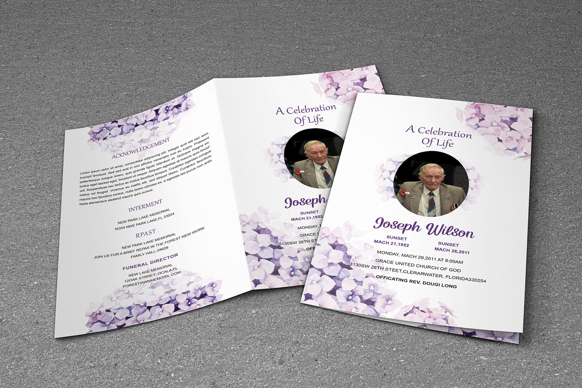 Funeral Program Template Purple, a Brochure Template by Madhabi Studio (Photo 1 of 5)