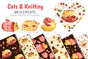 Watercolor Cute Cats & Knitting, a Graphic by Valin Malin (Thumbnail 1 of 23)