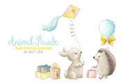 Woodland animals parade clipart, an Animal Illustration by Magic Story Studio (Thumbnail 4 of 6)