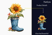 Autumn Sunflowers Clipart, a Graphic by designcity5 (Thumbnail 5 of 6)