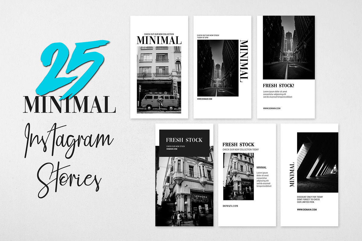 25 MINIMAL INSTAGRAM STORIES BUNDLE, a Social Media Template by Medianeka (Photo 1 of 4)