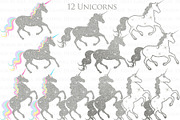 Magical Unicorns, Einhorn, Silver, an Illustration by Mia's Graphic Design (Thumbnail 5 of 10)