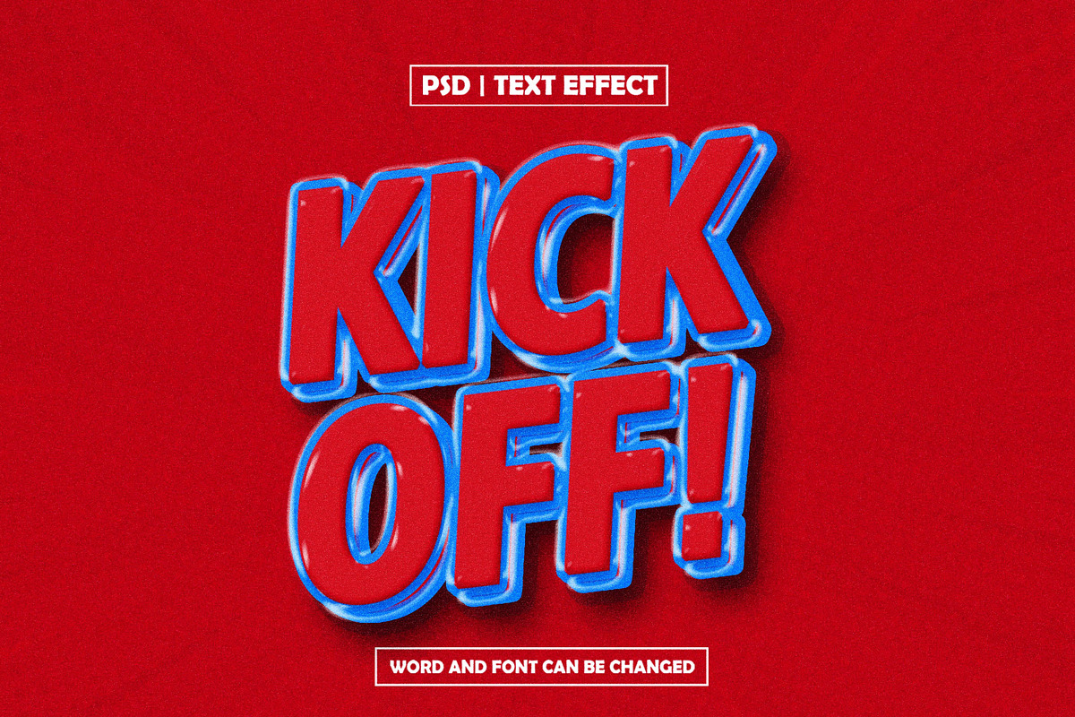 Bold 3d kick off editable text style, a Layer Style Add-On by AP Market (Photo 1 of 2)