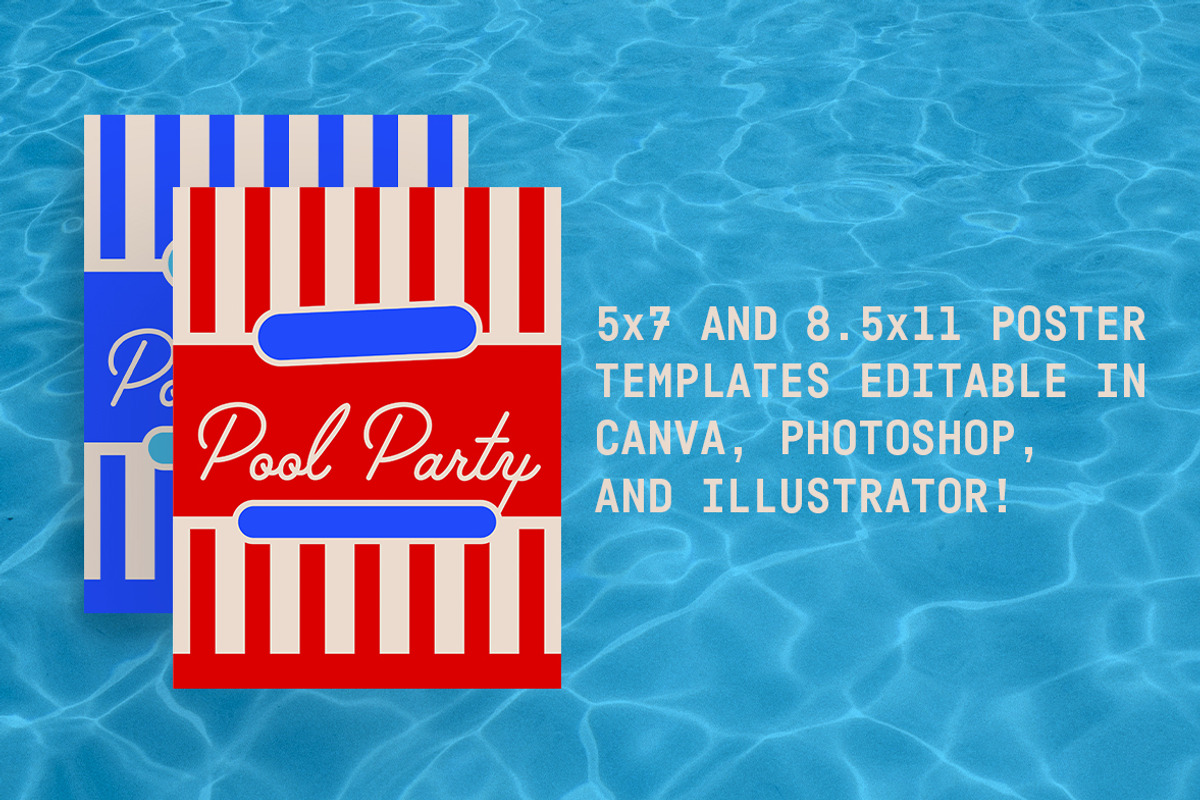 Pool Party Invitation Poster Design, a Graphic by Blue River Studio (Photo 2 of 4)