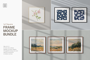 1x1 Square Frame Mockup Bundle