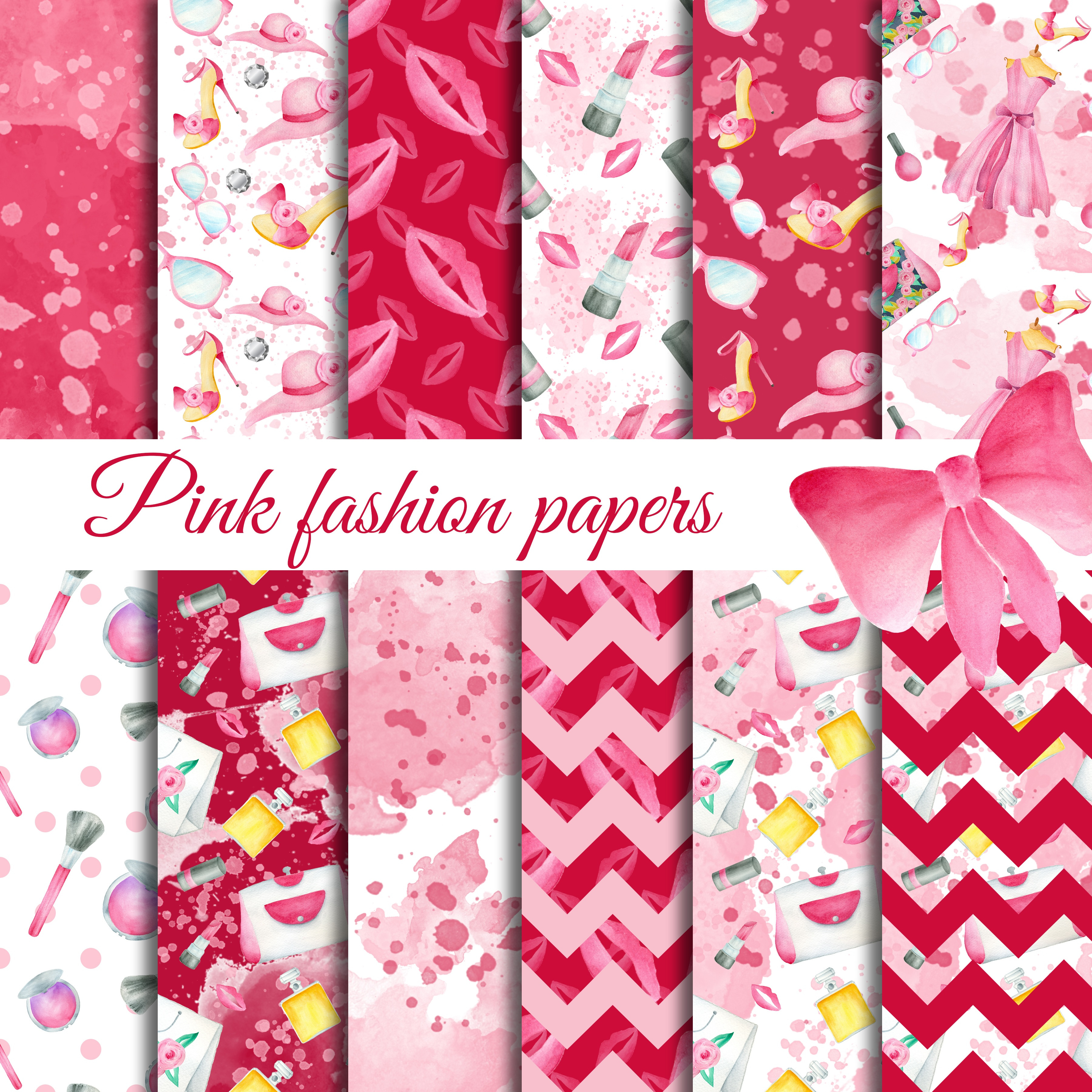 Pink fashion patterns, a Pattern Graphic by DarinaDigital