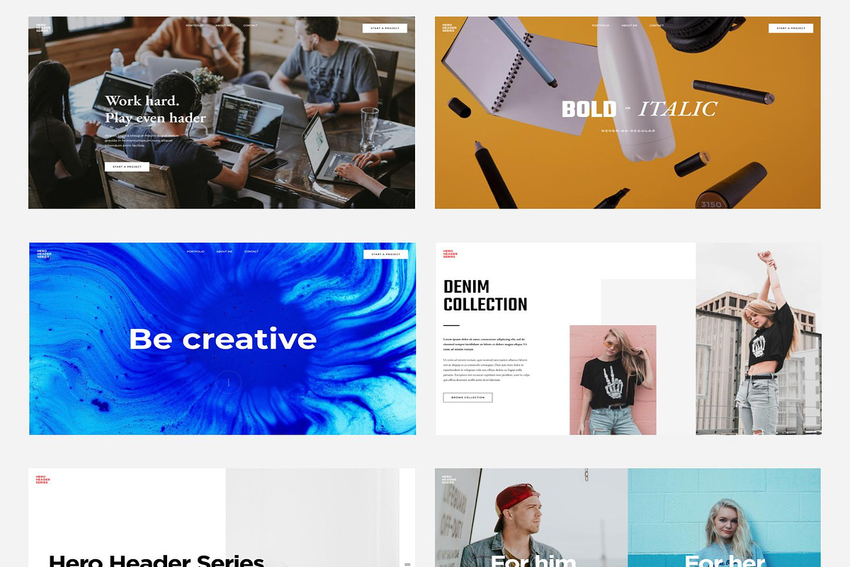40 Hero Headers for your website, an UI Kit Template by Lumina_ui_ux202 (Photo 4 of 6)