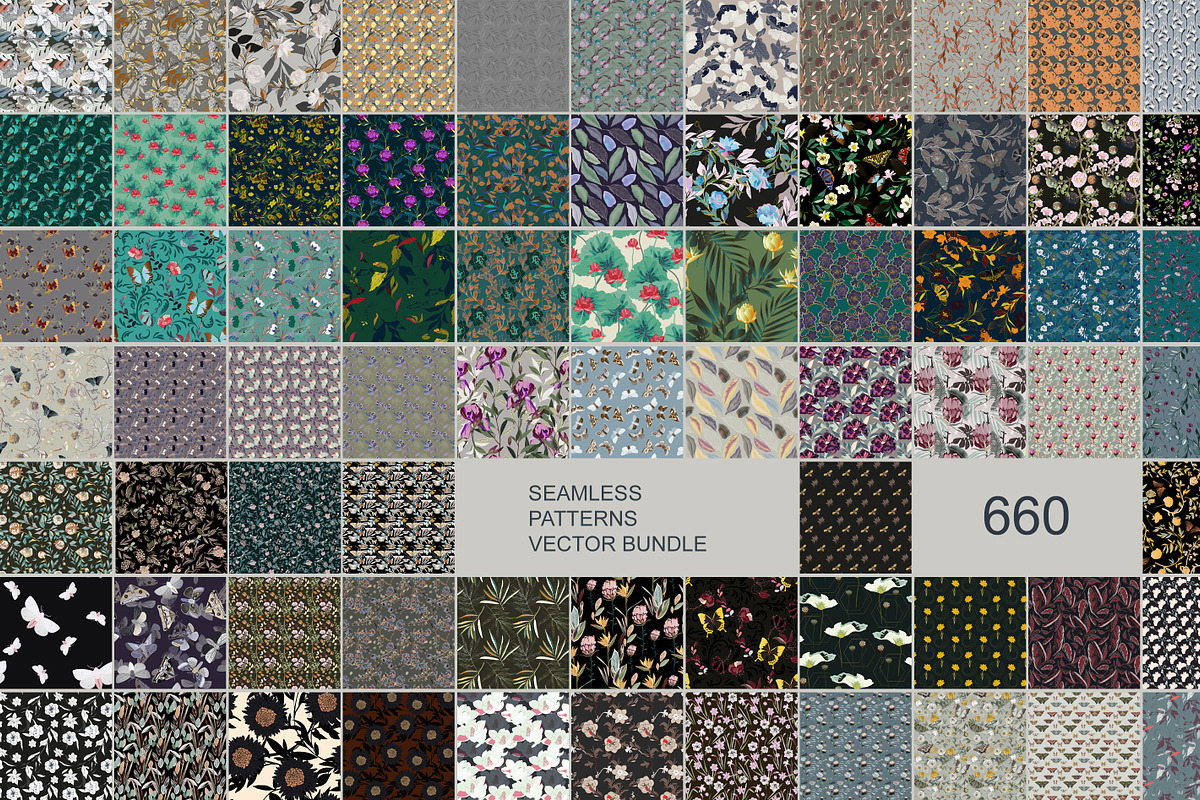 Floral seamless vector bundle, a Pattern Graphic by PatternsBlooming (Photo 4 of 19)