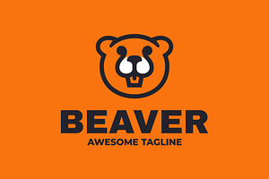 Beaver Line Art Mascot Logo, a Branding & Logo Template by Artnivora.Std