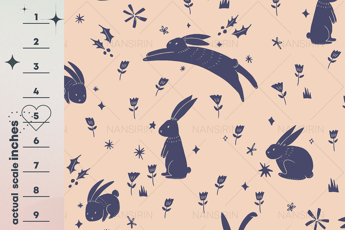 Easter Rabbit Seamless Pattern Set, a Pattern Graphic by Nansirins Studio (Photo 3 of 9)