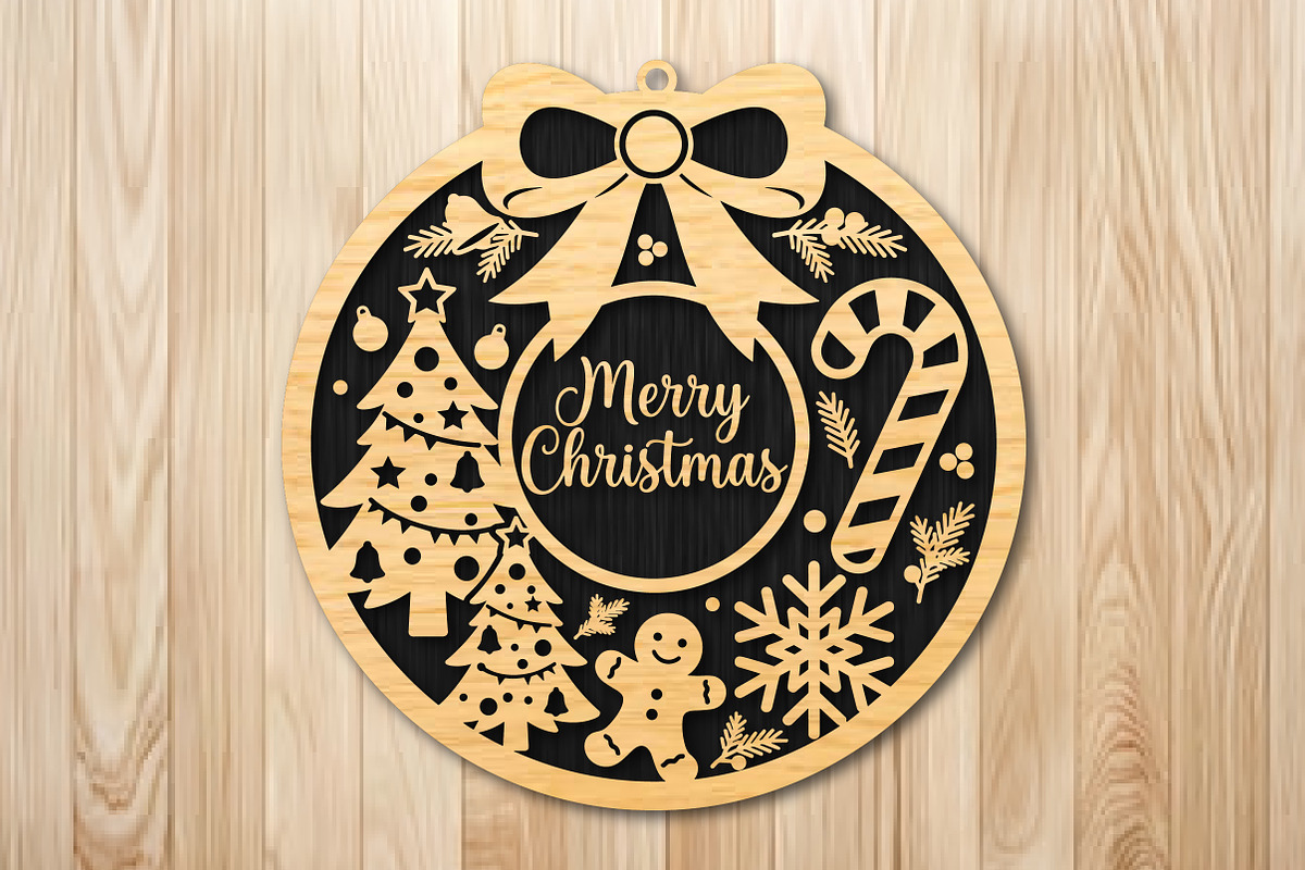 Merry Christmas SVG Laset Cut, an Object Graphic by DreamCafeArt (Photo 2 of 4)