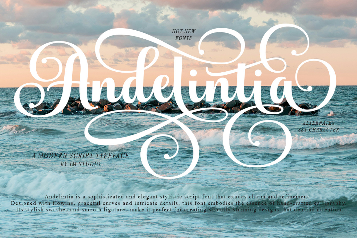 Andelintia, a Script Font by IM Studio (Photo 1 of 9)