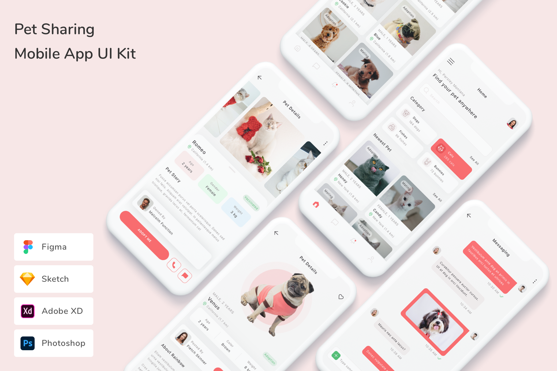 Pet Sharing Mobile App UI Kit, an UI Kit Template by Betush