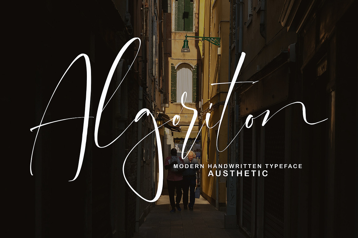 Algoriton, a Script Font by pineungtype (Photo 1 of 10)