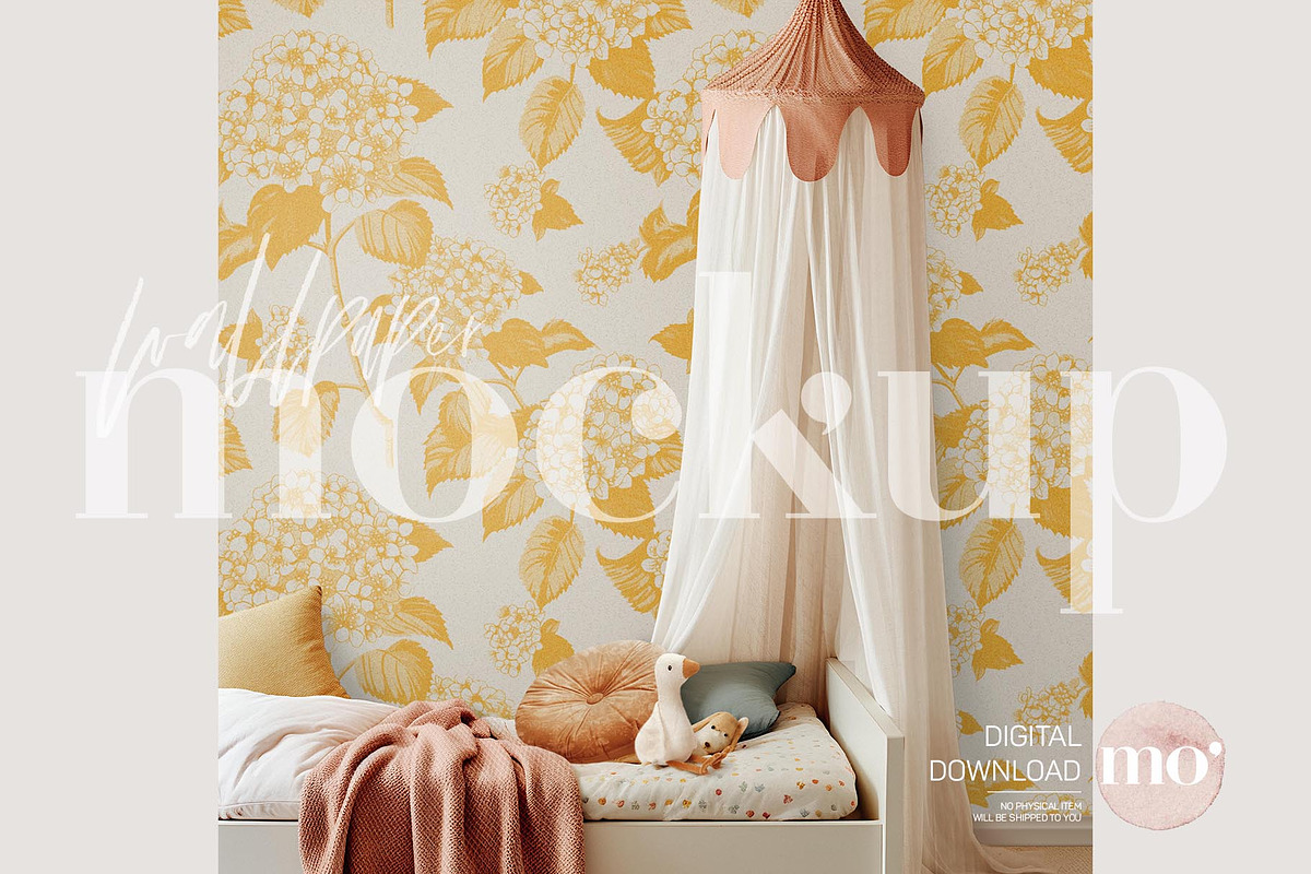Nursery Wallpaper Mockup, a Product Mockup by MoMockups