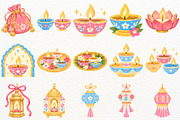Diwali Clipart Festival of Lights, a Seasonal Illustration by SugarCloudStudioArt (Thumbnail 5 of 6)
