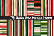 Holiday Stripe Seamless Patterns, a Pattern Graphic by Black Bird Studio (Thumbnail 1 of 5)