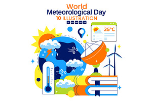 10 World Meteorological Day, an Object Illustration by denayunebgt