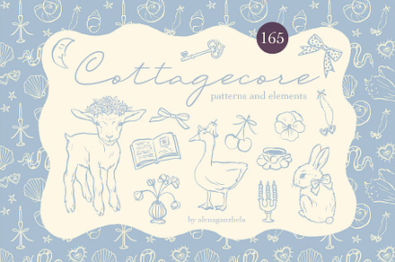 COTTAGECORE - patterns and elements, a Pattern Graphic by alenaganzhela