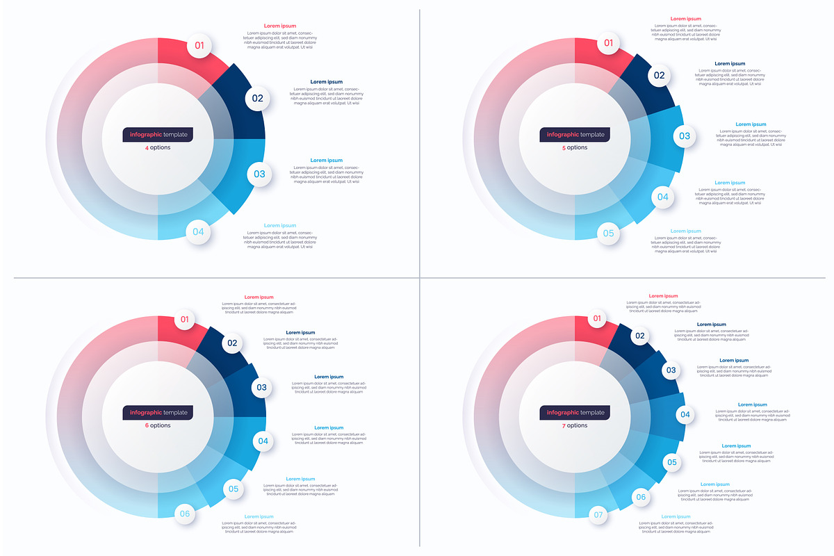 Set of circle infographic design, a Work Illustration by rikkyal